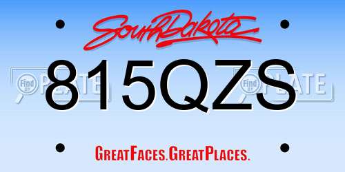 815QZS South Dakota License Plate