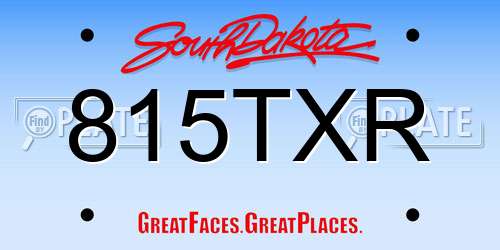 815TXR South Dakota License Plate