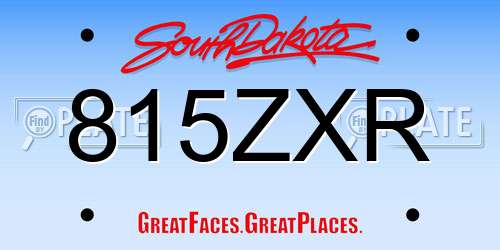 815ZXR South Dakota License Plate