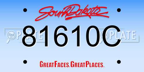 81610C South Dakota License Plate