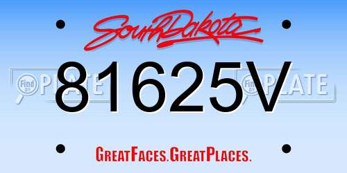 81625V South Dakota License Plate