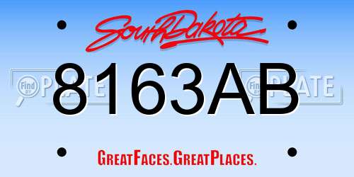 8163AB South Dakota License Plate