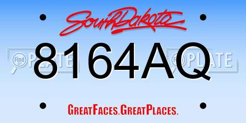 8164AQ South Dakota License Plate
