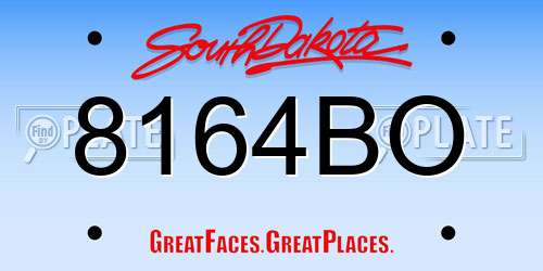 8164BO South Dakota License Plate