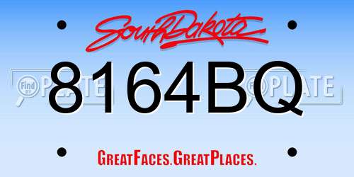 8164BQ South Dakota License Plate