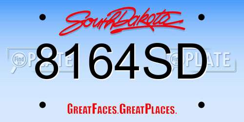 8164SD South Dakota License Plate