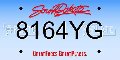 8164YG South Dakota License Plate