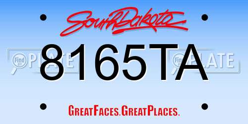 8165TA South Dakota License Plate
