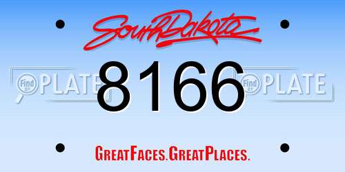8166 South Dakota License Plate