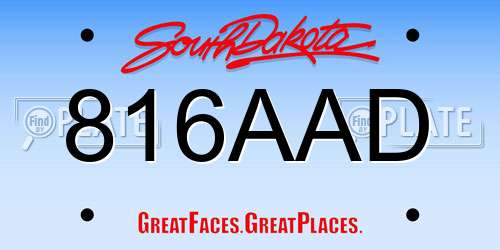 816AAD South Dakota License Plate