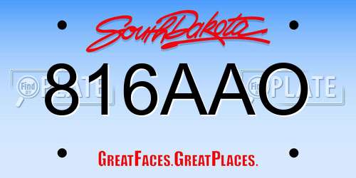 816AAO South Dakota License Plate