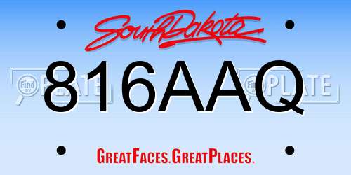 816AAQ South Dakota License Plate