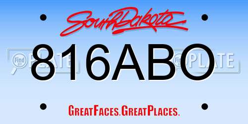 816ABO South Dakota License Plate