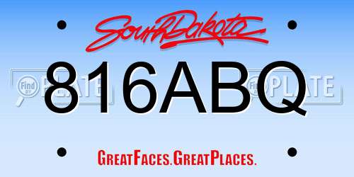 816ABQ South Dakota License Plate
