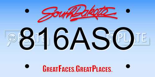 816ASO South Dakota License Plate