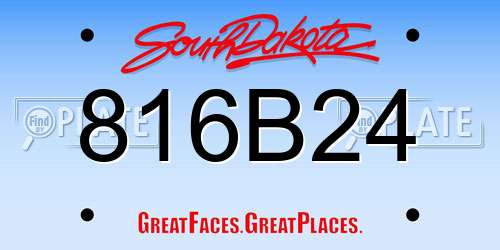 816B24 South Dakota License Plate