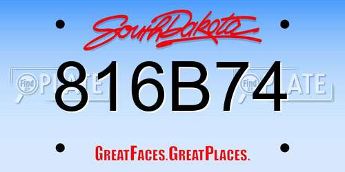 816B74 South Dakota License Plate