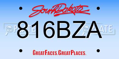 816BZA South Dakota License Plate