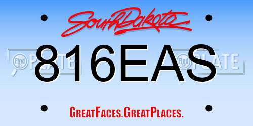 816EAS South Dakota License Plate