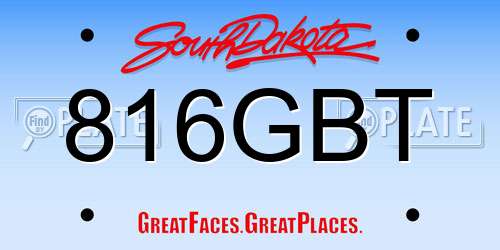 816GBT South Dakota License Plate