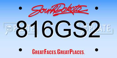 816GS2 South Dakota License Plate