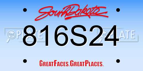 816S24 South Dakota License Plate