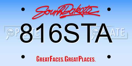 816STA South Dakota License Plate