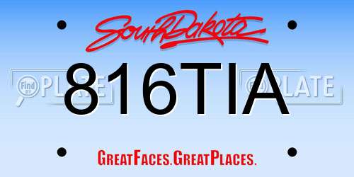 816TIA South Dakota License Plate