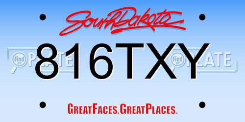 816TXY South Dakota License Plate