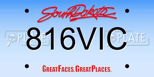 816VIC South Dakota License Plate