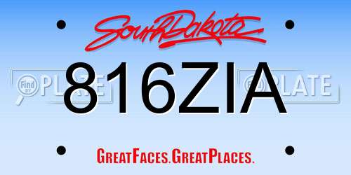 816ZIA South Dakota License Plate