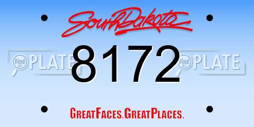 8172 South Dakota License Plate