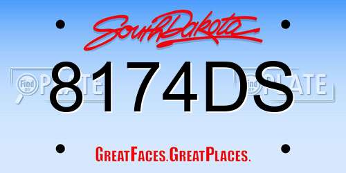 8174DS South Dakota License Plate