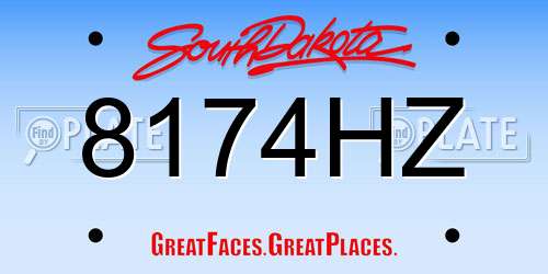 8174HZ South Dakota License Plate