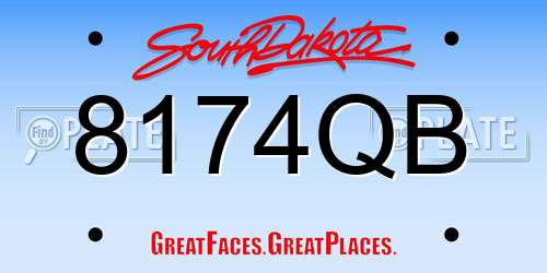 8174QB South Dakota License Plate