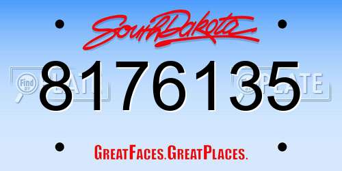 8176135 South Dakota License Plate
