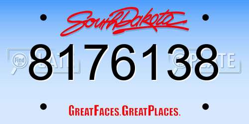 8176138 South Dakota License Plate