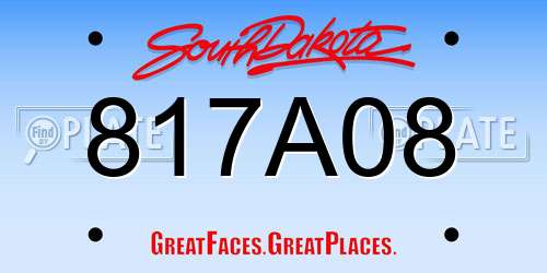 817A08 South Dakota License Plate