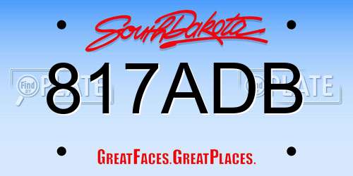 817ADB South Dakota License Plate