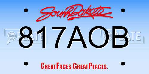 817AOB South Dakota License Plate
