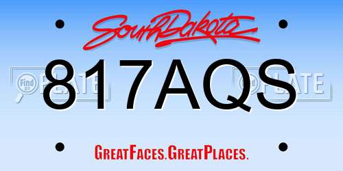 817AQS South Dakota License Plate