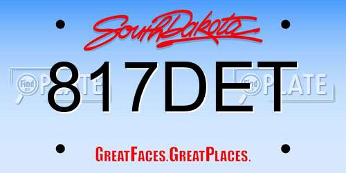 817DET South Dakota License Plate