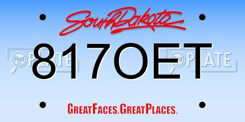 817OET South Dakota License Plate