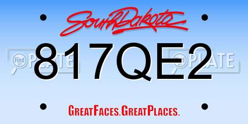 817QE2 South Dakota License Plate