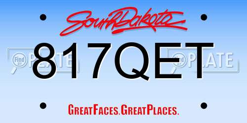 817QET South Dakota License Plate
