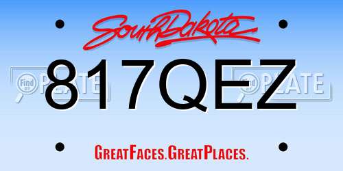 817QEZ South Dakota License Plate