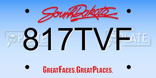 817TVF South Dakota License Plate