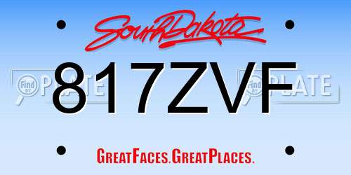 817ZVF South Dakota License Plate