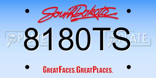 8180TS South Dakota License Plate