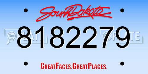8182279 South Dakota License Plate